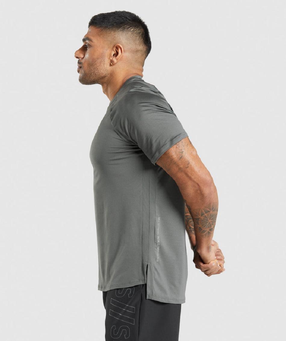 T Shirts Gymshark Gymshark//Steve Cook Hombre Gris | CO 3438ZUT